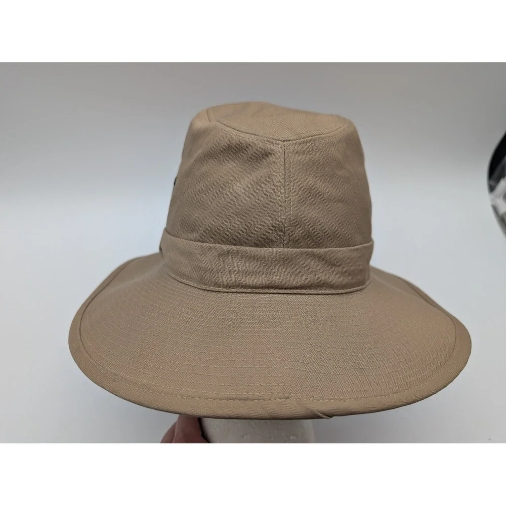 Banana Republic Safari Hat Tan Herringbone Wide Brim Mens Large Vintage Style